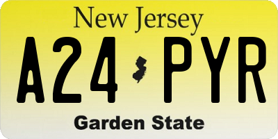 NJ license plate A24PYR