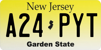 NJ license plate A24PYT