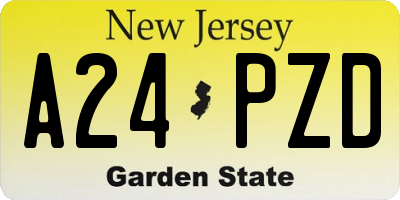 NJ license plate A24PZD