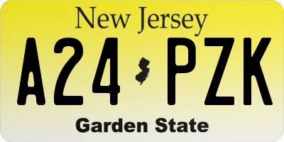 NJ license plate A24PZK