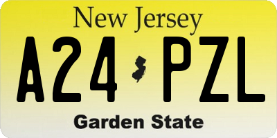 NJ license plate A24PZL