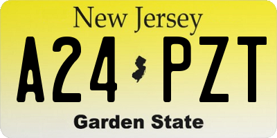 NJ license plate A24PZT