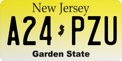 NJ license plate A24PZU