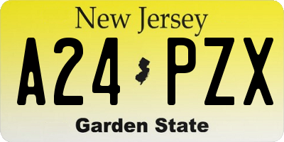 NJ license plate A24PZX