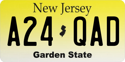 NJ license plate A24QAD