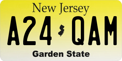 NJ license plate A24QAM