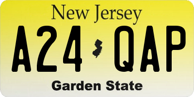 NJ license plate A24QAP