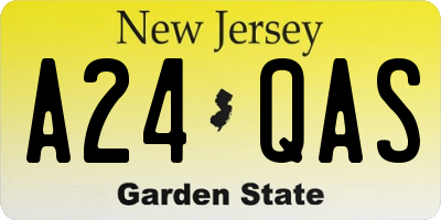 NJ license plate A24QAS