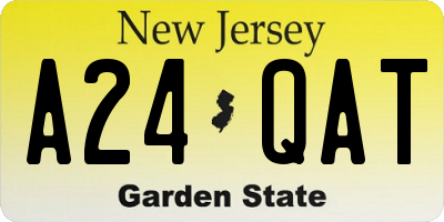NJ license plate A24QAT
