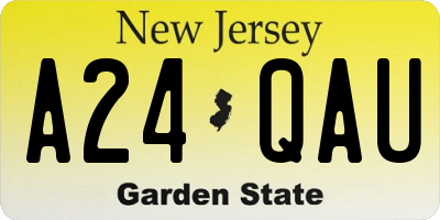 NJ license plate A24QAU