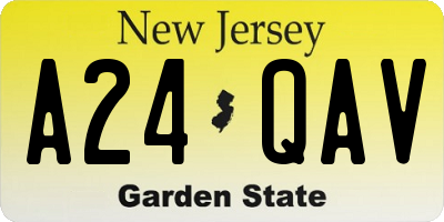 NJ license plate A24QAV