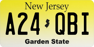 NJ license plate A24QBI
