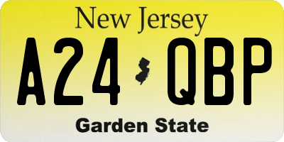 NJ license plate A24QBP