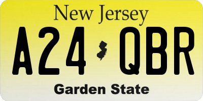 NJ license plate A24QBR