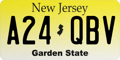 NJ license plate A24QBV