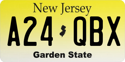 NJ license plate A24QBX