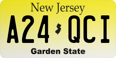NJ license plate A24QCI