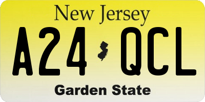 NJ license plate A24QCL