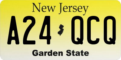 NJ license plate A24QCQ