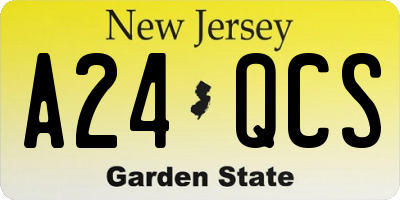 NJ license plate A24QCS