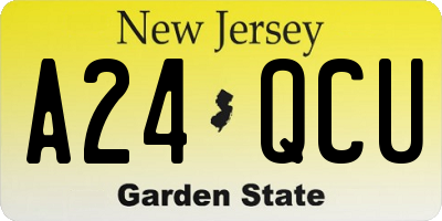 NJ license plate A24QCU