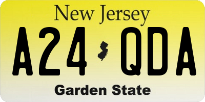 NJ license plate A24QDA