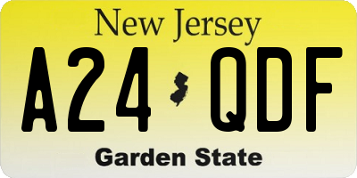 NJ license plate A24QDF