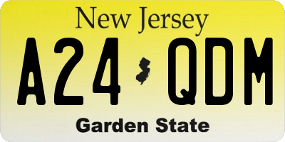 NJ license plate A24QDM