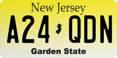 NJ license plate A24QDN