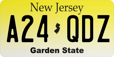 NJ license plate A24QDZ