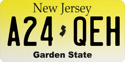 NJ license plate A24QEH