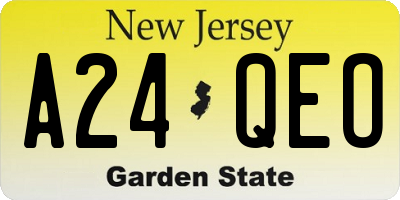 NJ license plate A24QEO