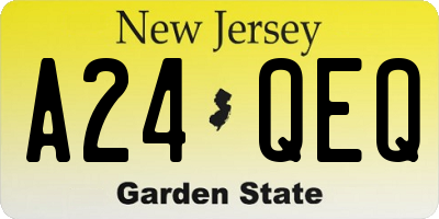 NJ license plate A24QEQ