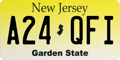 NJ license plate A24QFI