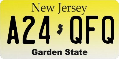 NJ license plate A24QFQ