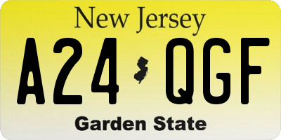 NJ license plate A24QGF
