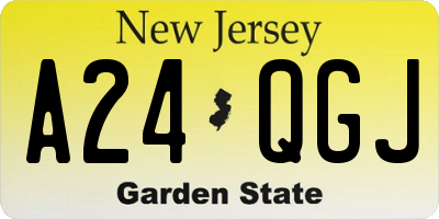 NJ license plate A24QGJ
