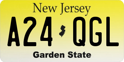 NJ license plate A24QGL
