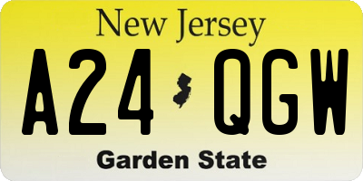 NJ license plate A24QGW