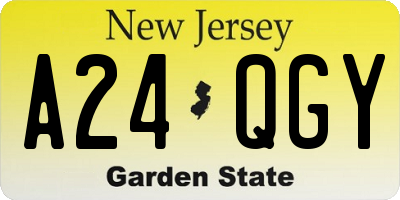 NJ license plate A24QGY