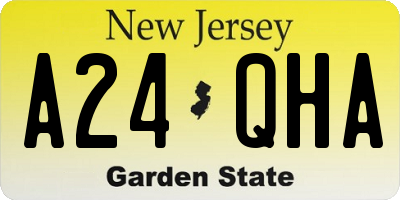 NJ license plate A24QHA