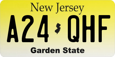 NJ license plate A24QHF