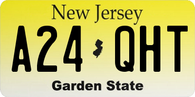 NJ license plate A24QHT