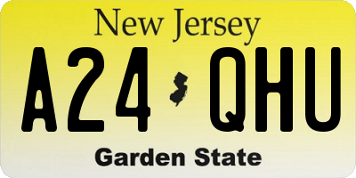 NJ license plate A24QHU