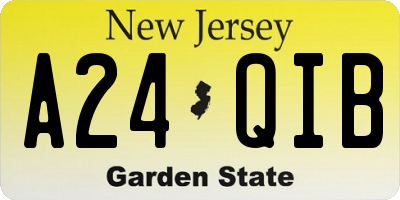 NJ license plate A24QIB