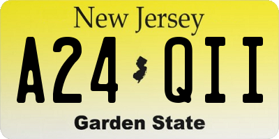NJ license plate A24QII