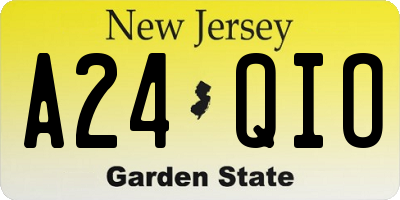 NJ license plate A24QIO
