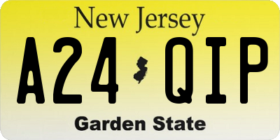 NJ license plate A24QIP