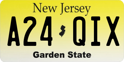 NJ license plate A24QIX