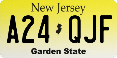 NJ license plate A24QJF
